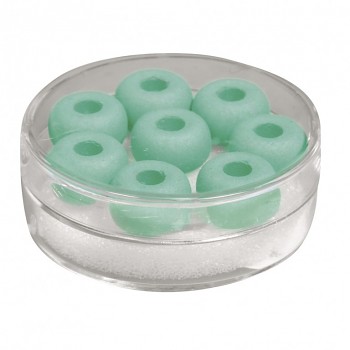Silk-Bead glass bead / 11mm / 8pcs / mint green