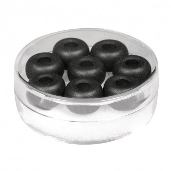 Silk-Bead glass bead / 11mm / 8pcs / black
