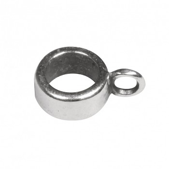 Metal- Deco element w. eye, round, 8mm  silver