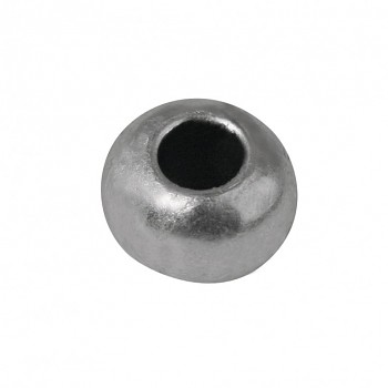 Metal bead, 8mm ø silver / 5szt