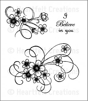 Cling Stamp Set / Posy Patch Swirls