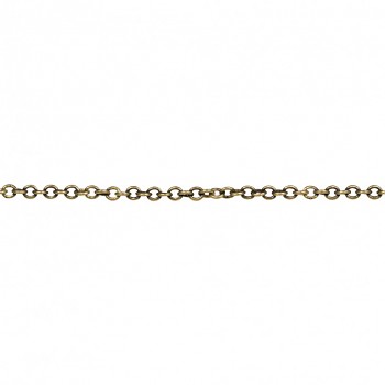 Metal- element chain w. clasp, 2mm, 43cm, oxidized gold