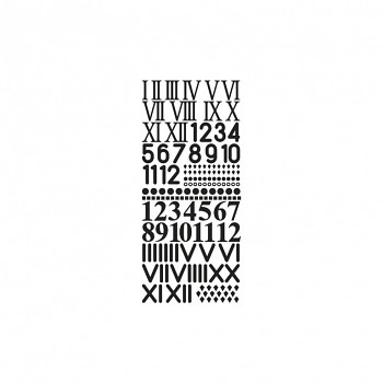 Adhesive letter Clock numerics black