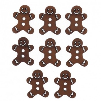 Buttons - Gingerbread man / 8pcs