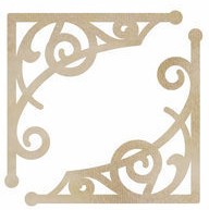 Flourish Pack Fancy Corners 4.5x4.5cm / Wood flourish / 2 pcs