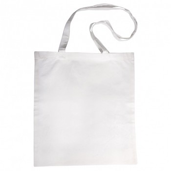 Cotton bag with long handles white