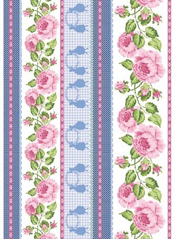 Filc 50x70cm /1mm / Roses Bordures