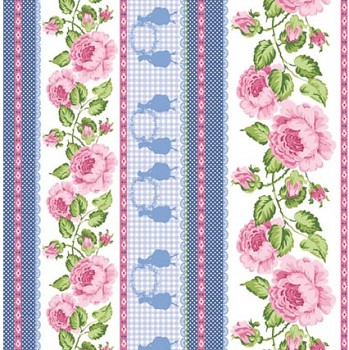 Filc s potiskem 30x30cm /1mm / Roses Bordures