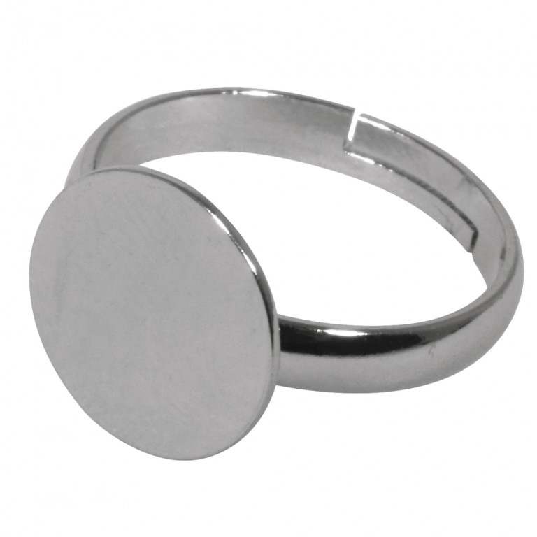 Stainless steel ring base w plate 12mm scrapbooking and polymer clays