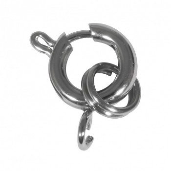 Stainless steel chain catch with split ring, 8mm platinum