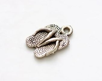 Metal Ornament / Beach Slippers / 8x16mm  