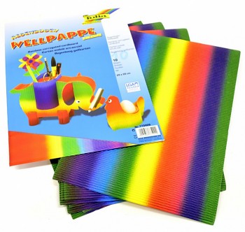 Deko-Wellpappe 25x33cm / Regenbogen / 10 St.