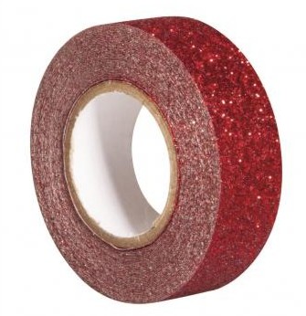 Glitter Tape / 15mm x 5m /  czerwony