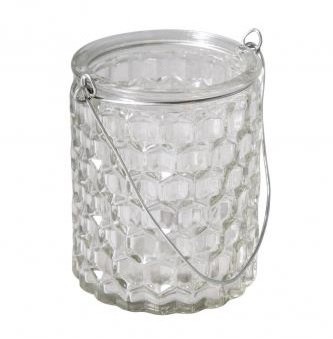 Glas jar Comb with handle / 7.5x7.5x9cm / 200ml