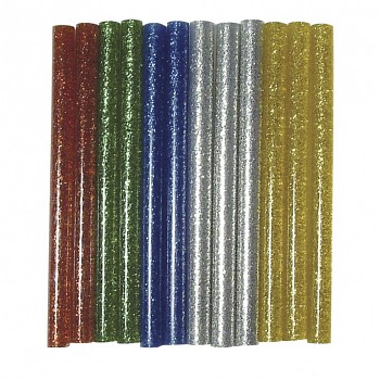 Glitter glue sticks for glue gun mixed / 12pcs