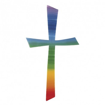 Wax motive Cross Rainbow / 10,5x5,5cm