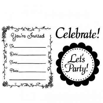 Transparent Stempel 7x11cm / Let's party !