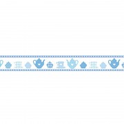 Washi páska - 2cm x 10m / Blue tea pots and cups