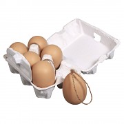 Plastové vajíčka 6x4cm s jutovým špagátom / natural