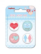 Set of Metal Embellishments - You and Me - Snap!