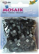 Mosaik 5x5mm / glitter grey