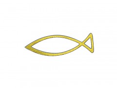 Klebemotiv: Christlicher Fisch gold
