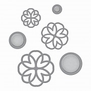 Kovová šablóna - Lacework Button Flowers