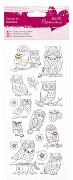 Colour In Glitter Stickers - Owls