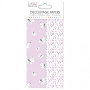 Simply Creative Decoupage Paper / 4ks / Lilac Butterflies
