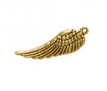 Metal hanger, wings, 15mm, 5pc, gold