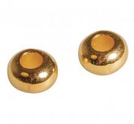 Metall- Perle, 6mm ø gold / 6Stück