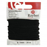 Schmuckkordel / 1mm / 20m / schwarz