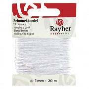 Schmuckkordel / 1mm / 20m / weiß