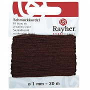 Jewellery cord cord / 1mm / 20m / dark brown