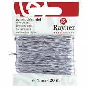 Jewellery cord cord / 1mm / 20m / grey