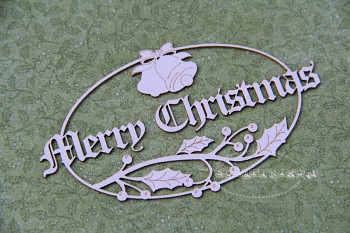 Wycinanki - Winter joy - Merry Christmas 02 - ramka z napisem - dzwonki i jemioła