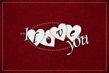 Chipboards - I love you / 3,5x6,5cm / 6pcs