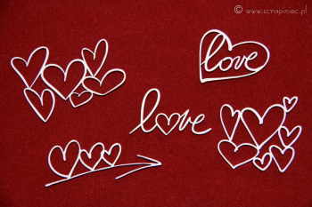 Вырубки из чипборда - Brush art elements - hearts