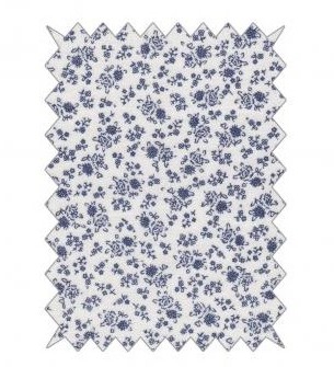 Cotton-fabric 100x70cm / Flowers midnight blue