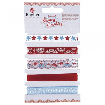 Ribbon mix: Snow Cookies, red/blue
