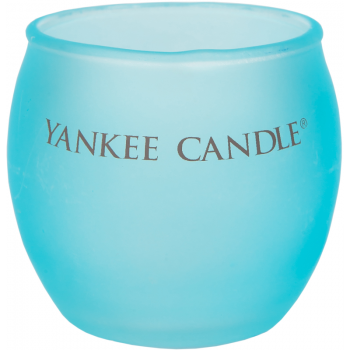 YANKEE CANDLE Teelichtglas COLOURFUL ROLY POLY / blau / 7x6,5cm  