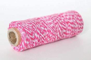 Twine 1mm / 45m / pink & white 