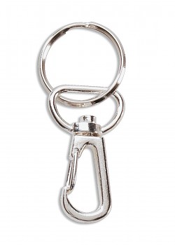 Hook clasp with ring 3.5cm silver
