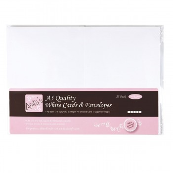 A5 Cards/Envelopes (25ks) - White