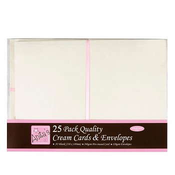 A5 Cards/Envelopes (25ks) - Cream