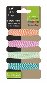 Bakers twine / 1mm / 4x10m / orange-pink-green-turquoise