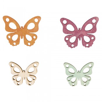 Drevené dekorácie Butterflies / 3-4cm / 16ks