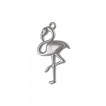 Metal pendant Flamingo, 27mm, eyelet 1.5mm ø, silver