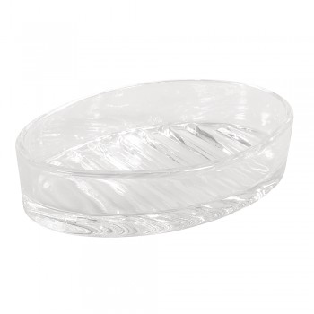 Miska na mydlo s drážkami - sklenená / 13x9x3cm