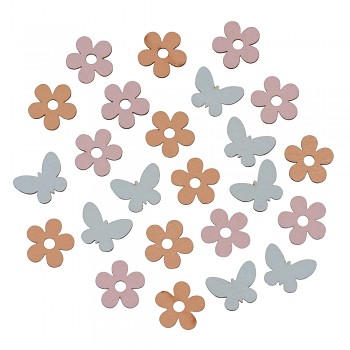MDF výrezy butterfly & flower / 1.7x1.4cm / 24ks
